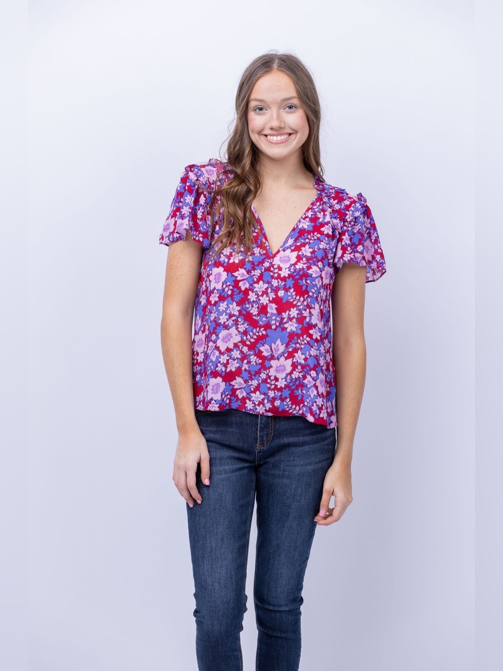 Gilner Farrar Dana Blouse in Petunia, size XS